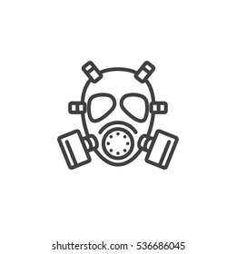 Gas mask line icon, outline vector sign, linear pictogram isolated on white. Symbol, logo illustration