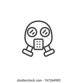 Gas mask line icon, outline vector sign, linear style pictogram isolated on white. Respirator symbol, logo illustration. Editable stroke
