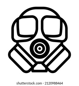 vector de icono de la línea de máscara de gas. signo de máscara de gas. símbolo de contorno aislado ilustración negra