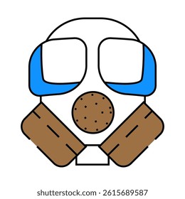 gas mask line icon vector. gas mask sign. isolated symbol illustration