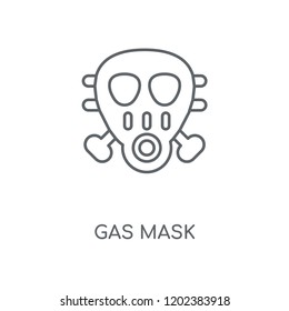 Gas mask linear icon. Gas mask concept stroke symbol design. Thin graphic elements vector illustration, outline pattern on a white background, eps 10.