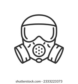Gas mask, linear icon. Line with editable stroke