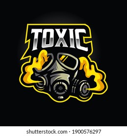gas mask logo illustration for toxic team esport