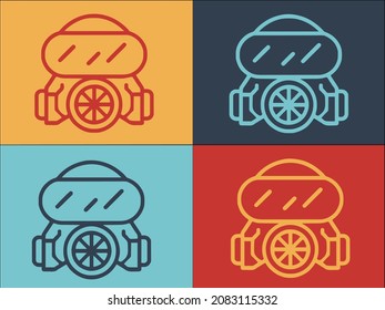 Gas Mask Logo Template, Simple Flat Icon of mask,gas,protection