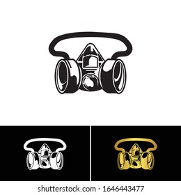 Vorlage für die minimalistische Vektorillustration von Gasmasken