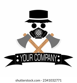 Gas mask monster vector illustration for your company or brand.