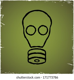 Gas mask on old scratched background. Concept of chemical, biological and radioactive threats.