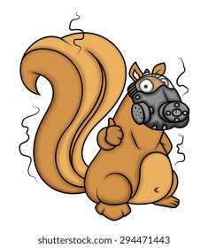 Gas Mask on Squirrel Face