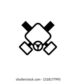 Gas mask outline icon. Clipart image isolated on white background
