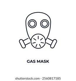 gas mask outline icon. Linear vector from army and military concept. Thin line gas mask icon isolated on white background