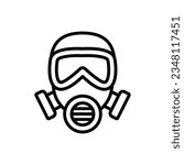 Gas Mask Outline Icon Vector Illustration