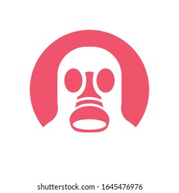 gas mask over white background, block style and colorful design, vector illustration