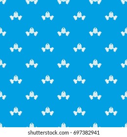 Gas mask pattern repeat seamless in blue color for any design. Vector geometric illustration