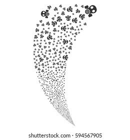 Gas Mask random fireworks stream. Vector illustration style is flat gray iconic symbols on a white background. Object fountain made from scattered pictograms.