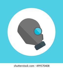 gas mask, respirator flat round icon