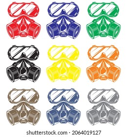 Gas Mask, Respirator Icon Vector Illustration. Health Protection Sign Isolated On A White Background. Chemical Protective Mask
