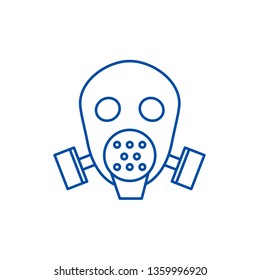 Gas mask respirator  line icon concept. Gas mask respirator  flat  vector symbol, sign, outline illustration.