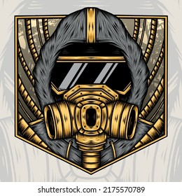 Gas Mask Robot. Premium vector