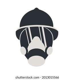gas mask and safety helmet