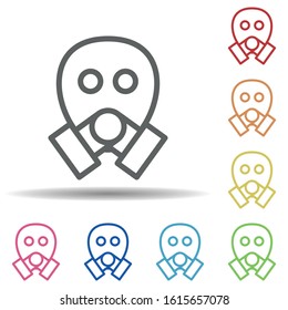 Gas, mask, safety line vector in multi color style icon. Simple thin line, outline vector of pollution icons for ui and ux, website or mobile application