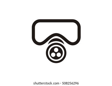 gas mask simple icon