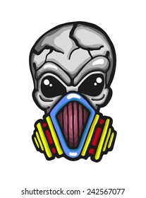 Gas mask skull, vector illustration 