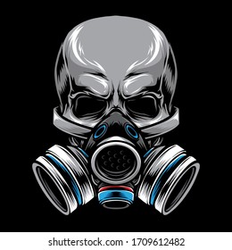 gas mask skull vector logo