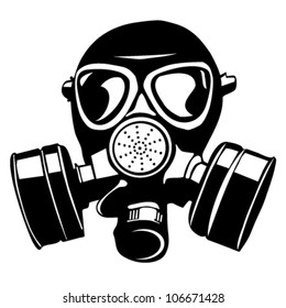 Gas mask stencil isolated over