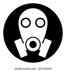 Gas mask symbol button on white background. Vector illustration.