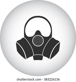 Gas mask symbol simple icon  on round background
