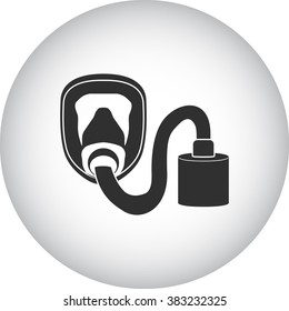 Gas mask symbol simple icon  on round background