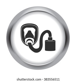 Gas mask symbol simple icon  on round background