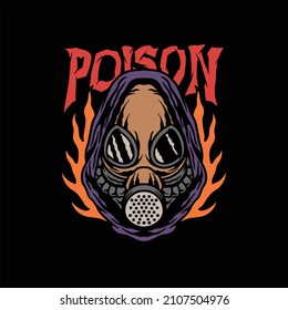 gas mask tattoo vector design
