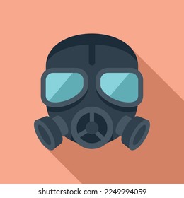 Gas mask terror icon flat vector. Toxic air. Safety military