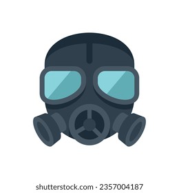 Gas mask terror icon flat vector. Toxic air. Safety military isolated