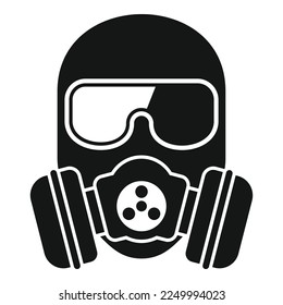 Gas mask terror icon simple vector. Toxic air. Safety military