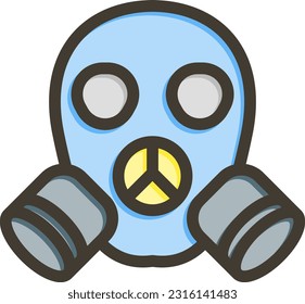 Gas Mask Thick Line Filled Colors For Personal And Commercial Use.
