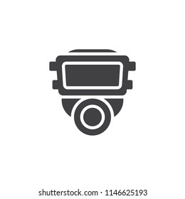 Gas mask vector icon. filled flat sign for mobile concept and web design. Firefighter mask simple solid icon. Respirator symbol, logo illustration. Pixel perfect vector graphics