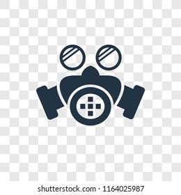 Gas mask vector icon isolated on transparent background, Gas mask logo concept