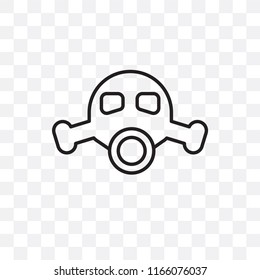 Gas mask vector icon isolated on transparent background, Gas mask logo concept