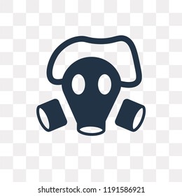 Gas mask vector icon isolated on transparent background, Gas mask transparency concept can be used web and mobile