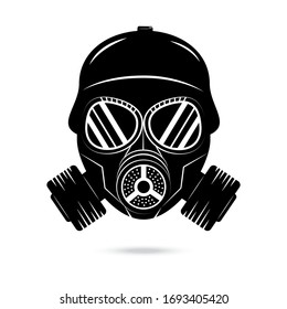 Gas Mask Vector Icon isolated on white