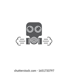 Gas mask vector icon symbol isolated on white background