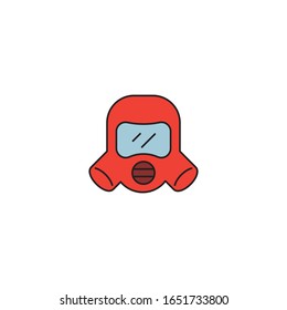 Símbolo de icono de vector de máscara de gas aislado en fondo blanco