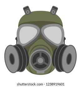 gas mask ,  vector illustration ,  flat style  ,front view