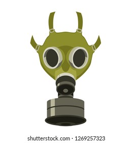 gas mask vector illustration flat style, front side