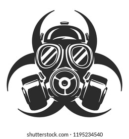 Gas Mask vector illustration. Respirator. Biological hazard