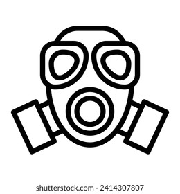 Gas Mask Vector Line Icon Design