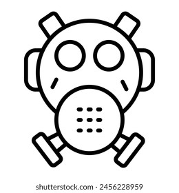Gas Mask Vector Line Icon Design