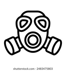 Gas Mask Vector Line Icon Design